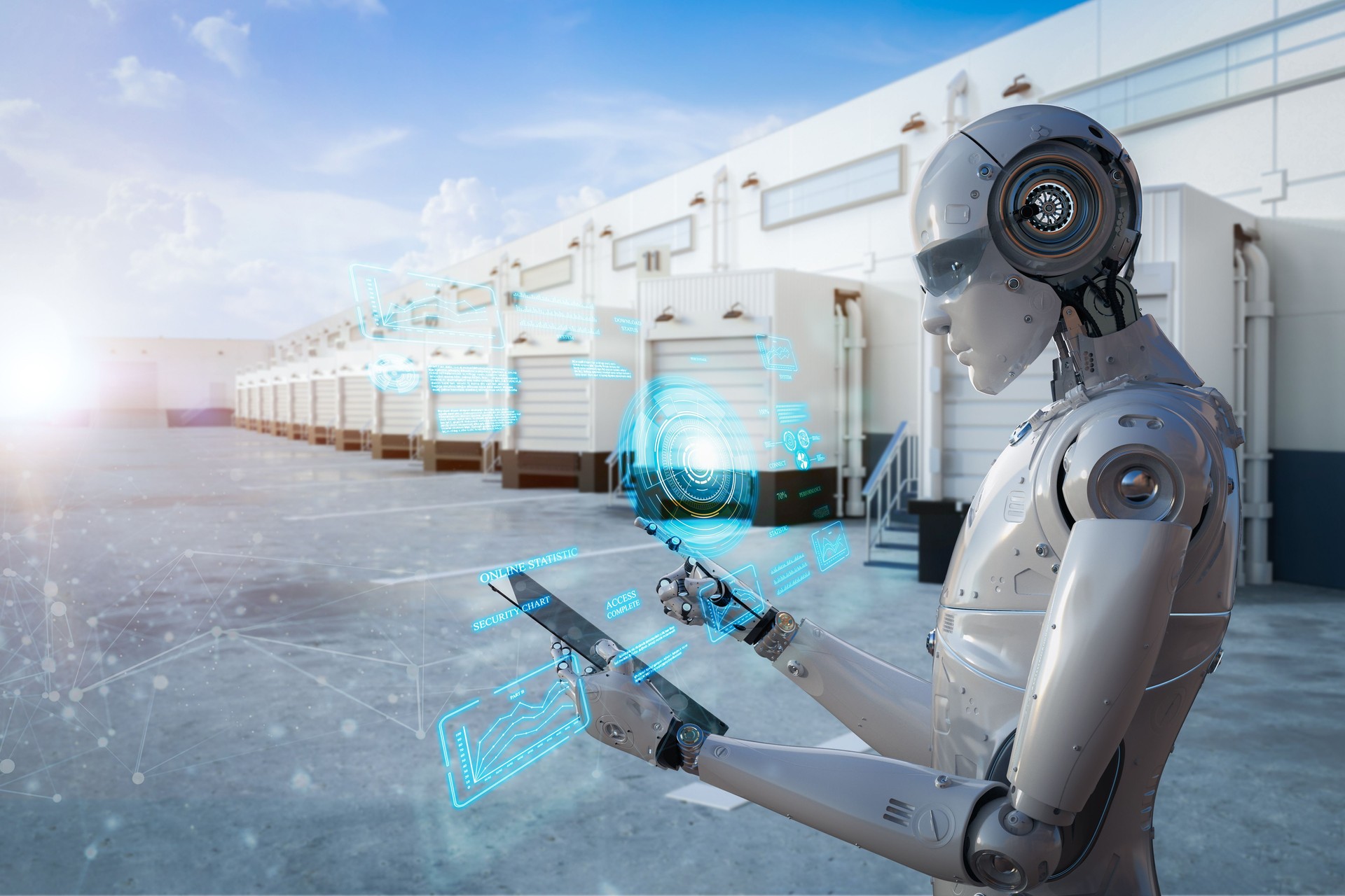 Smart logistic concept with robot control warehouse system